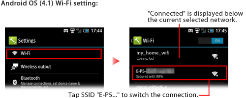 Android OS (4.1) Wi-Fi setting